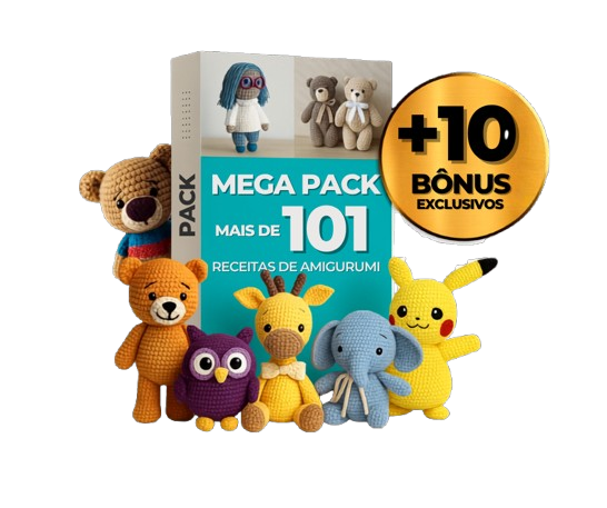 Mockup do Manual 101 Receitas de Amigurumi Kids