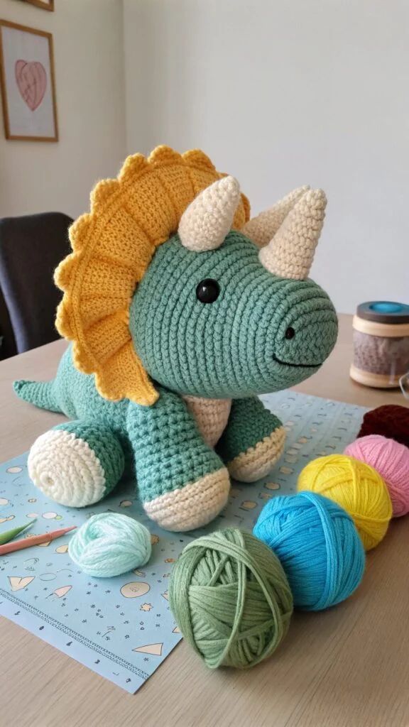 Dinossauro amigurumi
